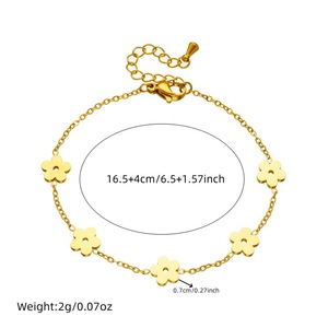Flower Jewelry <b>Set</b> Stainless Steel Gold Plated Necklace Earrings <b>Bracelet</b> Women's Fashion Accessory - Product Image 5