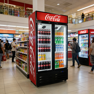 Refrigerador Comercial de Exhibición Abierta de Una Sola Temperatura con Enfriamiento por Aire para Frutas y Leche, con 2 Puertas para Bebidas Frías de Supermercado - Product Image 3