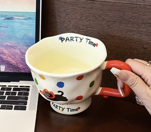 M Atacado High-Looking <span class=keywords><strong>Cute</strong></span> Cup Girl Casal Cerâmica Copo De Café Com Tampa Colher Office Breakfast Cup Atacado - Product Image 3