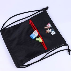 Black <b>Drawstring</b> <b>Backpack</b> Bag Promotional Polyester Shoulder Bag - Product Image 3