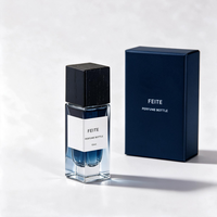 Flacon de parfum vide carré coloré personnalisé de 30 ml, flacon de parfum classique à sertir avec boîte d'emballage