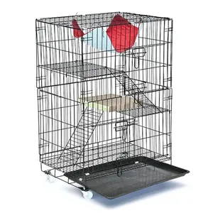 Trasportino Pieghevole in Metallo a 2 Porte per Cani, Gatti e Uccelli, Robusto e Resistente - Product Image 5