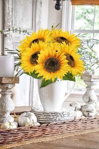 Grandes fleurs artificielles de tournesol et de lotus, 1 pièce, tête de fleur pleine de 8 pouces, tige longue de 33 pouces, en soie, pour remise de diplôme, mariage, Saint-Valentin - Product Image 4