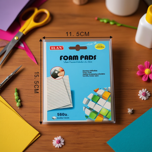 Cuscinetti in schiuma Ilan 8x8mm, spessore 1mm, adesivi per lavori manuali, 24 pezzi - Product Image 2