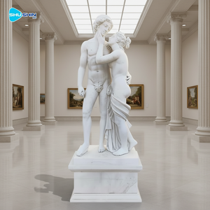 Escultura de Adán y Eva Hecha a Mano en Mármol Blanco, Estatua de Piedra Natural de Alta Calidad para Interiores y Exteriores, para Villas y Parques - Product Image 3