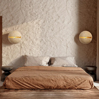 Applique murale en travertin Wabi Sabi, nouveau design, avec télécommande, LED à intensité variable, pour salon, chambre, hôtels, lampe de chevet