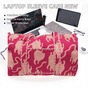 Sac fourre-tout pour ordinateur portable à imprimé tigre rose, sac à bandoulière décontracté, étui de protection en textile pour ordinateurs portables de 11, 13, 14 et 15 pouces - Product Image 3