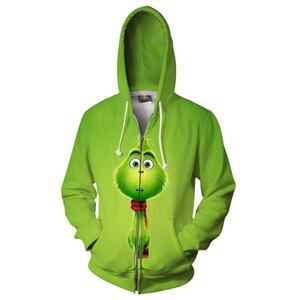 For <strong>Grinch</strong> Green Monster Couple Hooded <strong>Sweatshirt</strong> Men's Women's Casual Loose Long Sleeve 3D Digital Printed Winter 100% - Product Image 5