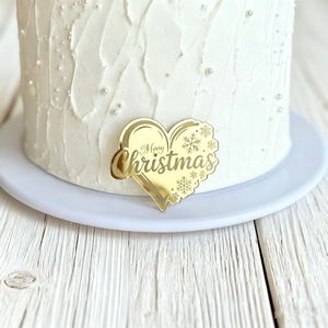 ของตกแต่งคัพเค้กอะคริลิคคริสต์มาสลายรังผึ้งและน้ำผึ้ง รูปทรงกลม ตัดด้วยเลเซอร์ สำหรับงานปาร์ตี้วันหยุด - Product Image 3