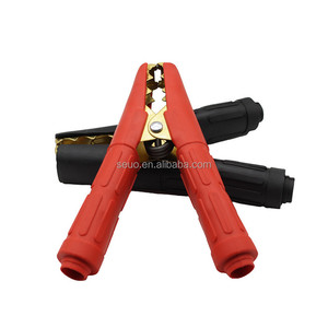 QWORK® 50 Piezas Pinzas De Cocodrilo Niquelado, Prueba De Plomo Pinzas Cocodrilo Para Pruebas Eléctricas De Laboratorio, Longitud 50 Mm