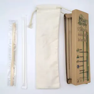 Amostra livre, 100% biodegradável, eco friendly, reutilizável, natural, canudo de bambu