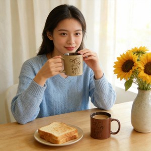 Tasses et mugs à café turc de haute qualité 10 oz - Céramique en grès, design Wabi-Sabi - Product Image 6