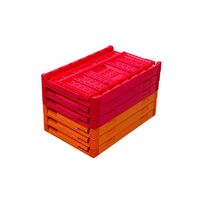 Caisses en plastique pliables de haute qualité, recyclables, empilables, pour le stockage logistique, avec trous de ventilation, caisses en plastique