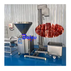 Máquina de enchimento automática de salsichas e salsichas a vácuo Baiyu em aço inoxidável usada, mas com preço competitivo, com dispositivo de bomba confiável