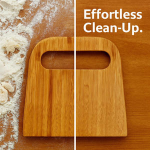 Grattoir à pâte en bambou naturel avec marques de mesure pour la découpe et la mesure de la pâte - Product Image 6