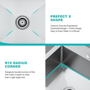 <span class=keywords><strong>Lavabo</strong></span> da <span class=keywords><strong>Bagno</strong></span> 15x15 Pollici con Foro di Scarico da 2 Pollici, in Acciaio Inox 304, Fatto a Mano, da Incasso, <span class=keywords><strong>per</strong></span> Bar, <span class=keywords><strong>Camper</strong></span>, Finitura Spazzolata, Facile da Pulire, Prodotto in Cina, Senza Marca - Product Image 6