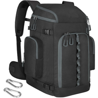 Sac à dos de voyage durable 65L et sac de bottes de ski imperméable en nylon 1680D pour casques de ski et skis