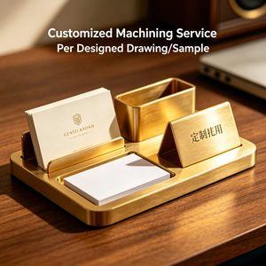 CNC Machining High-End Custom Business Card Holder Stand Stainless Steel Brass Aluminum Desktop Case Custom Business Card Holder - Product Image 1