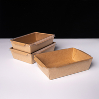Eco Custom Printing Wegwerp 1200ml Afhaallocaties Kraft Papier Bakjes met Deksel Saladebox Voedselcontainer Gratis Samples