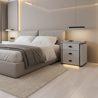 <strong>Best</strong>-<strong>sellers</strong> Modern Technology <strong>Light</strong> Luxury Safe Wireless Charging <strong>Led</strong> <strong>Light</strong> Fingerprint Lock Smart Bedside Table