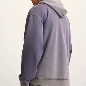<span class=keywords><strong>Felpa</strong></span> <span class=keywords><strong>Oversize</strong></span> con Cappuccio Effetto Sbiadito e Consumato, Stile Streetwear, Personalizzabile OEM, Vestibilità Ampia, Lavaggio <span class=keywords><strong>Viola</strong></span>, per Uomo - Product Image 3