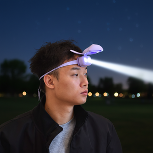 Lampe <span class=keywords><strong>frontale</strong></span> portable rechargeable USB en silicone Panda pour enfants, LED avec réglage de la hauteur de la tête pour la sécurité en camping et en extérieur - Product Image 1