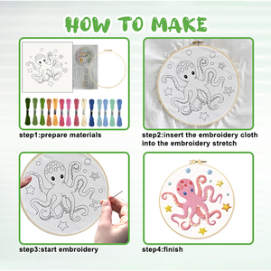 Kit de broderie personnalisé pour les amoureux, pour commencer, broderie, broderie, fleurs, bricolage, point de croix - Product Image 2