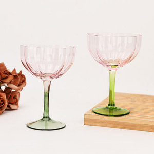 Copa de champán de pétalos, copa de vino de Color <span class=keywords><strong>rosa</strong></span>, jugo, postre, batido, copa de cristal para restaurante, copa de martini, Copa transparente - Product Image 4