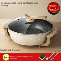 Marmite électrique à deux saveurs, marmite électrique domestique, cuisinière électrique multifonctionnelle, grande capacité 6L, poêle antiadhésive