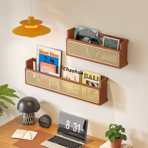 Étagère murale en bois massif à un niveau, en <span class=keywords><strong>rotin</strong></span>, moderne, réglable, durable, pour <span class=keywords><strong>salle</strong></span> <span class=keywords><strong>de</strong></span> <span class=keywords><strong>bain</strong></span>, cuisine, salon, rangement et présentation - Product Image 6