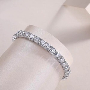 Listo para Enviar: Pulsera de Lujo con Gemas para Hombre y Mujer, Pulsera de Plata 925, Cadena de Tenis con Gemas, Cadena de Tenis de Moissanita de 5mm - Product Image 1