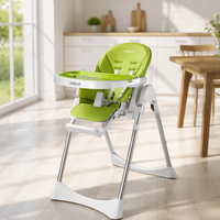 Chaise haute bébé pliable et portable multifonctionnelle pour la sécurité, avec double plateau, en plastique, pour hôtel/chambre – Vente en gros
