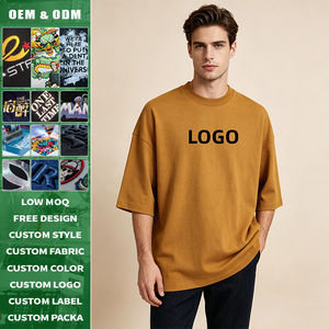 เสื้อยืดคอกลมทรงหลวมพิเศษ ผ้าฝ้ายแท้ หนัก 230GSM แบบดรอปไหล่ ใส่ได้ทั้งชายและหญิง สำหรับฤดูร้อน - Product Image 1
