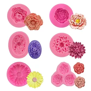 Rose Flower Fondant Silicone Mold Eco-Friendly Non-Stick 1 Piece DIY <strong>Sugar</strong> Craft <strong>Cake</strong> Clay <strong>Decoration</strong> - Product Image 2