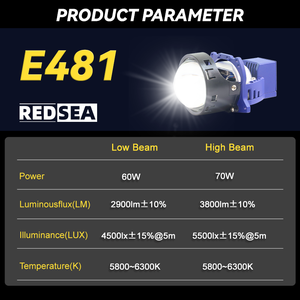REDSEA E481 140W Bi Led Proyector de lente láser Bi-led 3,0 pulgadas Auto 3,0 Bi Led Proyector láser para coche - Product Image 6