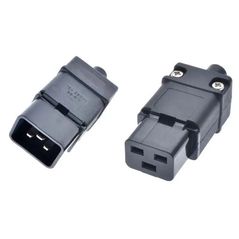 Connecteur de câble d'alimentation mâle et femelle IEC C19 C20 250V 16A 3 broches