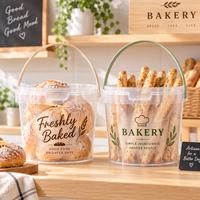 Seau en plastique transparent rond de qualité alimentaire avec couvercle, vide, pour emballage alimentaire et glaces – Vente en gros