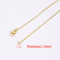 Collier Chaîne Mailles Forçat Simple en Acier Inoxydable Cynya, Bijou de Mode Plaqué Or 18 Carats pour Femme, Chaîne Style Câble Classique