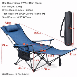 <span class=keywords><strong>Chaise</strong></span> de camping portable d'extérieur avec repose-pieds, <span class=keywords><strong>chaise</strong></span> de plage inclinable à double usage, <span class=keywords><strong>chaise</strong></span> de camping minimaliste en métal, <span class=keywords><strong>chaise</strong></span> de jardin en acier - Product Image 6