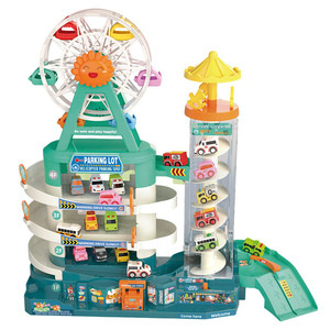 Ensemble de jeu de parking avec grande roue, ascenseur rotatif et parking multi-niveaux pour enfants de 4 à 6 ans, jouet en plastique - Product Image 1