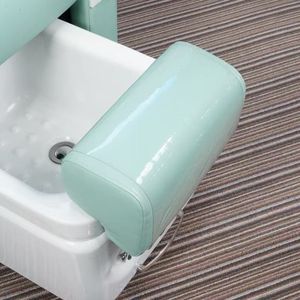 Sillón de Pedicura Azul Cielo Moderno y Lujoso para Salones de Uñas, Ajustable, Eléctrico, con Masaje por Vibración, Lámpara LED de 7 Colores, Automático, sin Tuberías - Product Image 5
