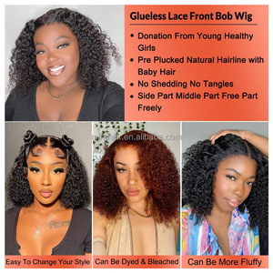 Nhà Máy Giá xoăn ngắn <span class=keywords><strong>Bob</strong></span> 13x4 ren phía trước Tóc Giả Trinh Nữ tóc Brazil sóng nước tóc dệt Jerry đôi rút ra <span class=keywords><strong>Bob</strong></span> tóc giả - Product Image 4