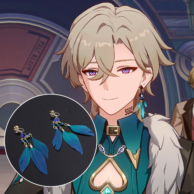 Cosplay Anime Merchandise Featuring the Same Style of Earrings and Earrings As the Sand Gold of the Main Saint Darta Collapsing