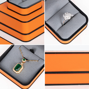 Caja de Joyería Zebopak Color Naranja Mandarina, Juego Personalizado con Detalles en Negro, para Anillos, Colgantes y Pulseras, Estuche de Regalo, Fabricante - Product Image 4