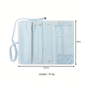 Pochette de rangement élégante en velours, porte-bijoux souple pour colliers et bagues, ornements durables avec séparateurs et fermeture éclair, idéale pour les cadeaux - Product Image 6
