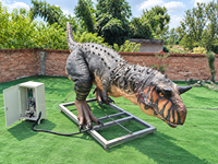 Statue de dinosaure animatronique de simulation grandeur nature, modèle Carnotaurus à servomoteur pour utilisation en extérieur (foire et centre commercial)