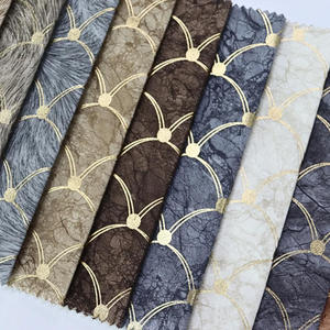 Tissu d'ameublement en velours hollandais à feuilles florales et dorure à chaud, peluche douce de qualité supérieure pour housse de canapé de salon - Product Image 2