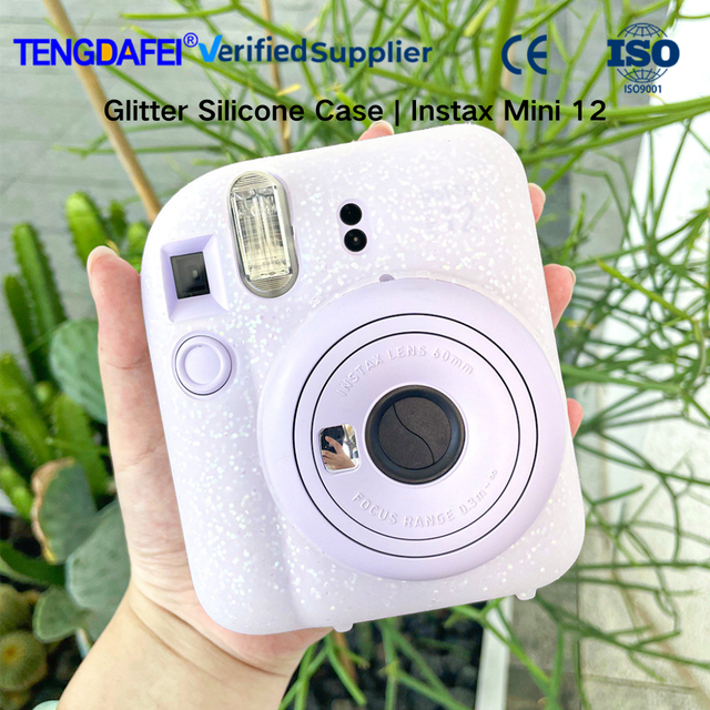 Factory Wholesale Glitter Silicone Gel Protective Case Anti-drop Protection Storage for Fujifilm Instax Mini 12 Instant Film
