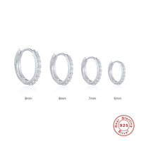 Boucles d'oreilles en forme de diamant en or, boucles d'oreilles simples, en zircon et argent sterling 925