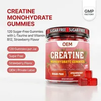 Gummies à la créatine pour la croissance musculaire, la force et l'endurance, 5g de monohydrate, 120 unités, végétaliennes